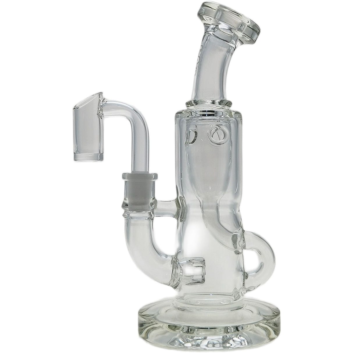 Thick Ass Glass 7" Mini Klein Bong - Hammer Head Perc, 10mm Female, 4mm Thick