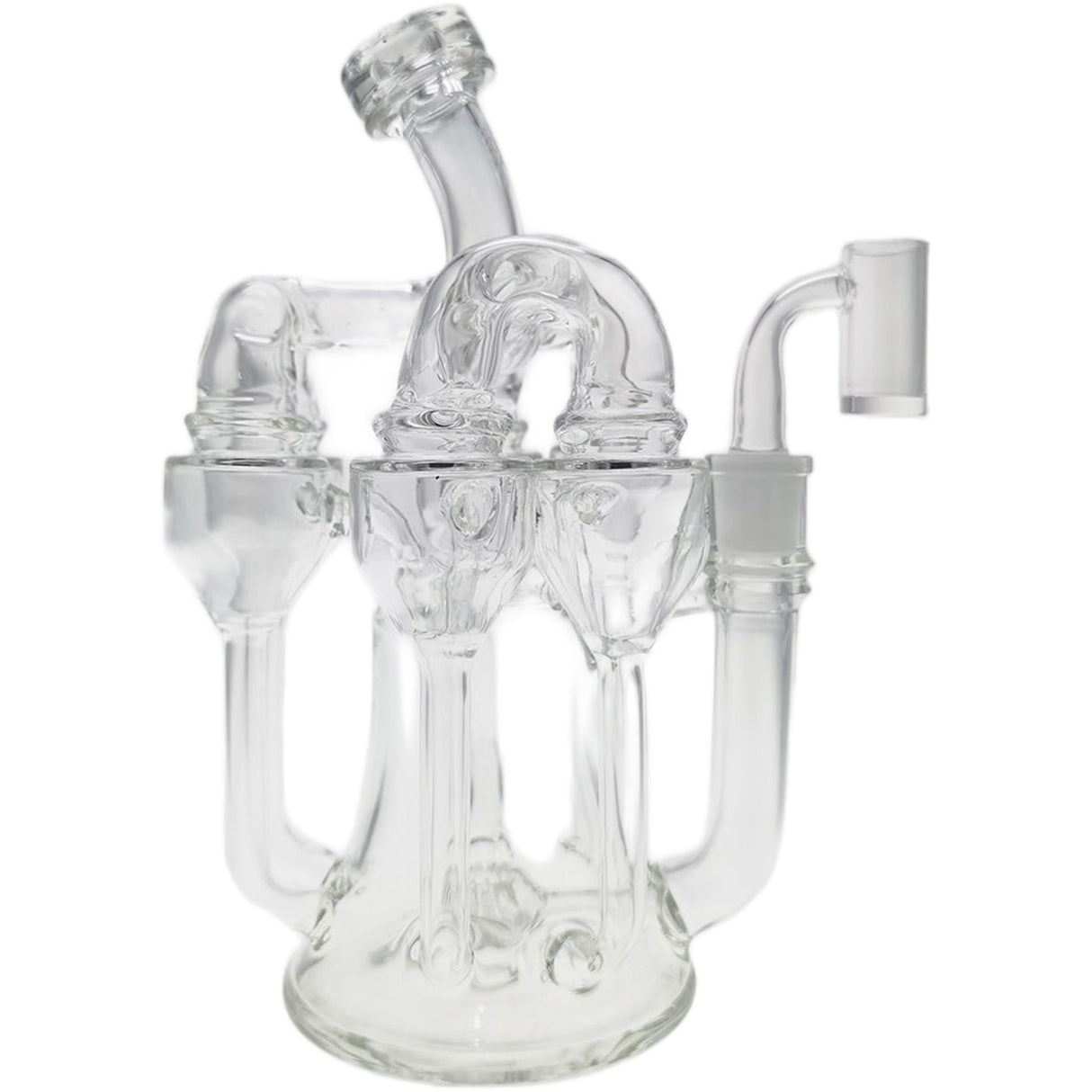 Thick Ass Glass 8" Inline Sextuple Recycler Dab Rig - 14MM Female Joint