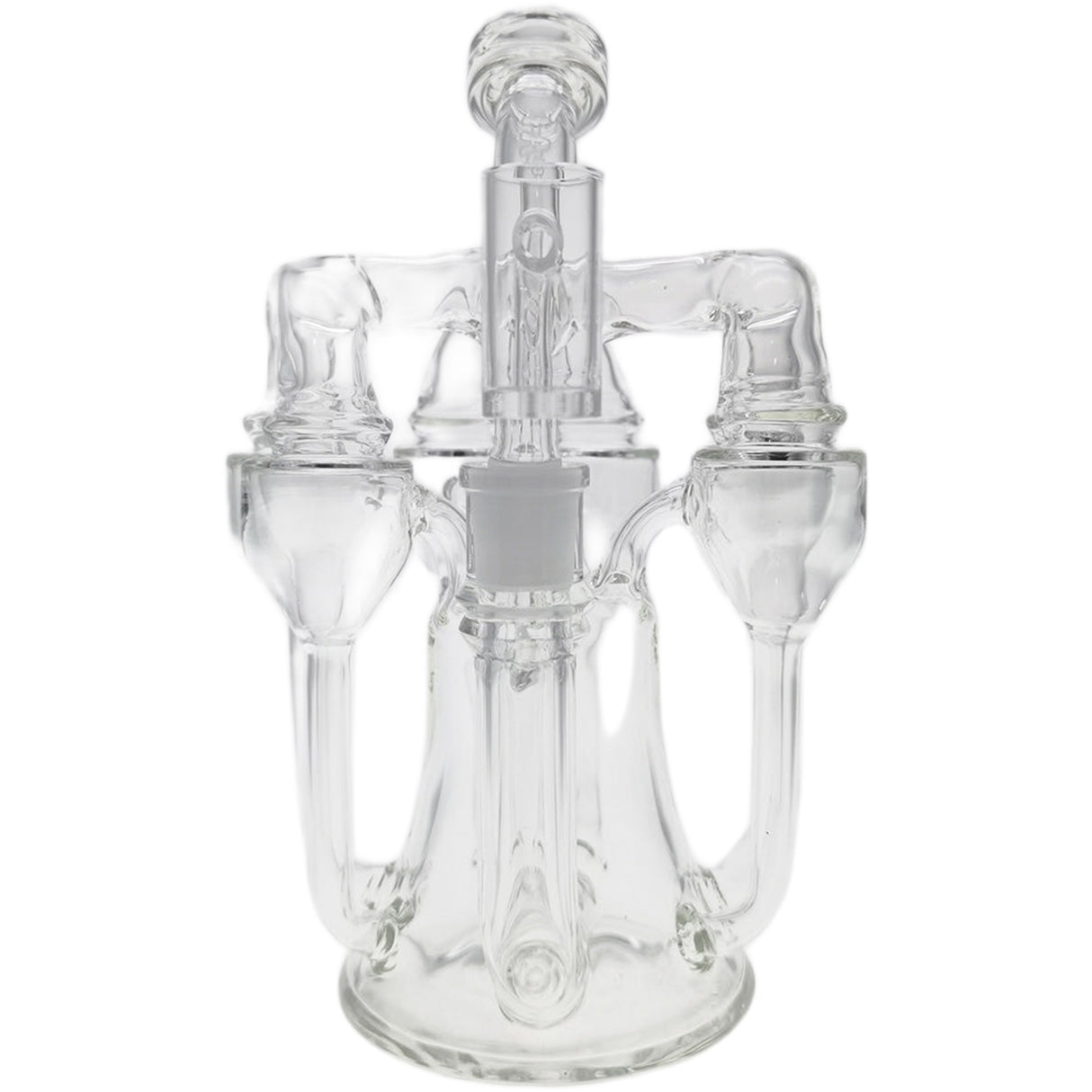 Thick Ass Glass 8" Inline Sextuple Recycler Dab Rig - 14MM Female Joint