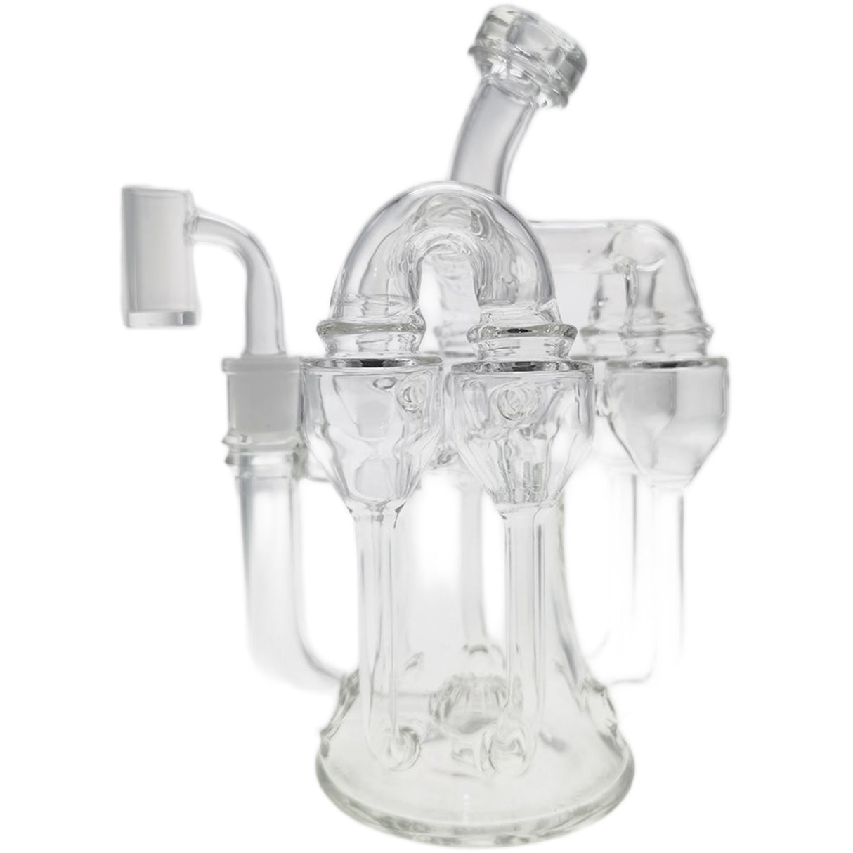 Thick Ass Glass 8" Inline Sextuple Recycler Dab Rig - 14MM Female Joint