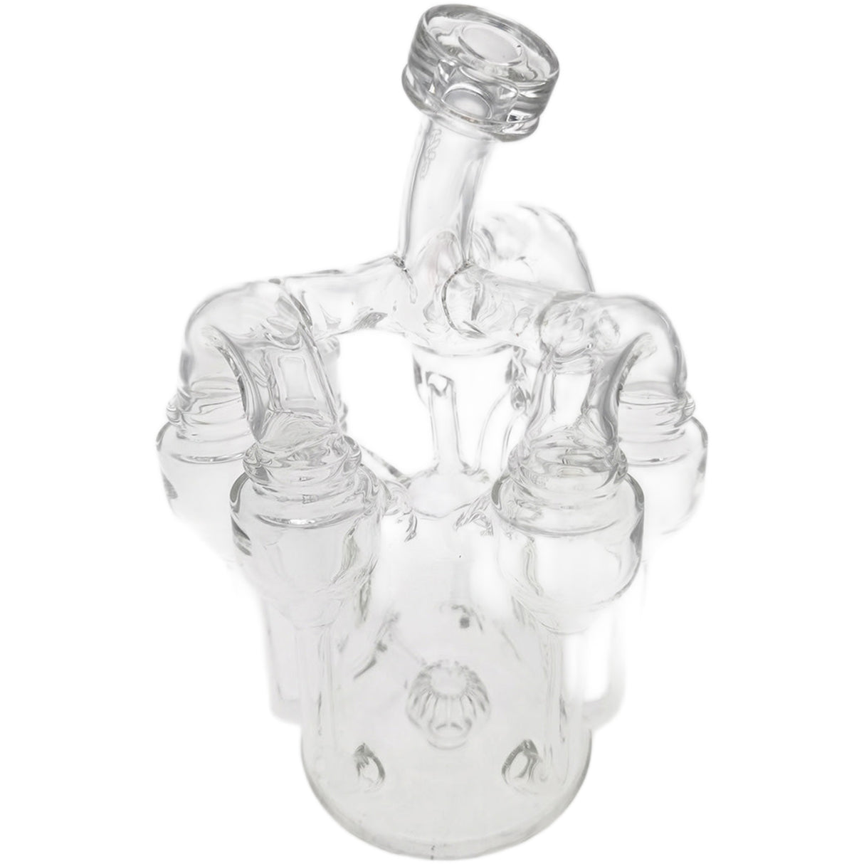 Thick Ass Glass 8" Inline Sextuple Recycler Dab Rig - 14MM Female Joint