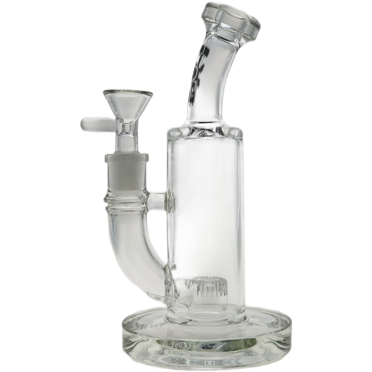 Thick Ass Glass 8" Super Slit Puck Bong with Bent Neck & Showerhead Percolator