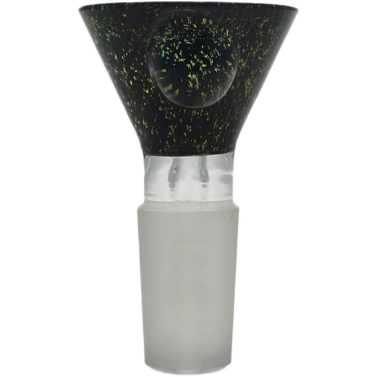 Thick Ass Glass Artistic 14MM Male Single Hole Slide with Multi-Marble Grip