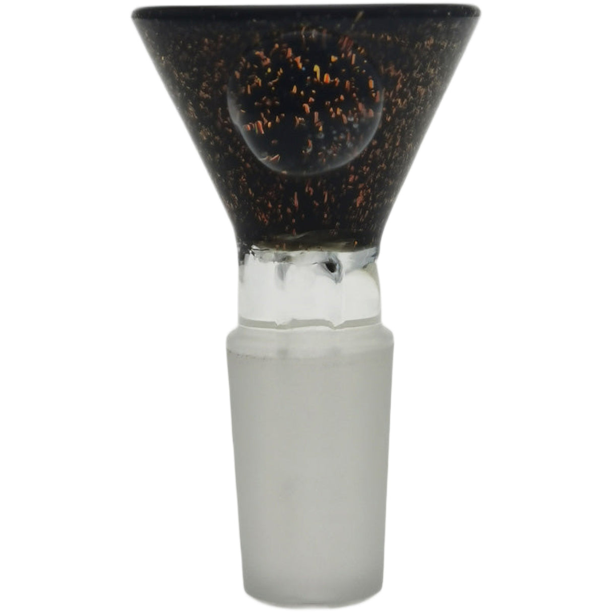 Thick Ass Glass Artistic 14MM Male Single Hole Slide with Multi-Marble Grip