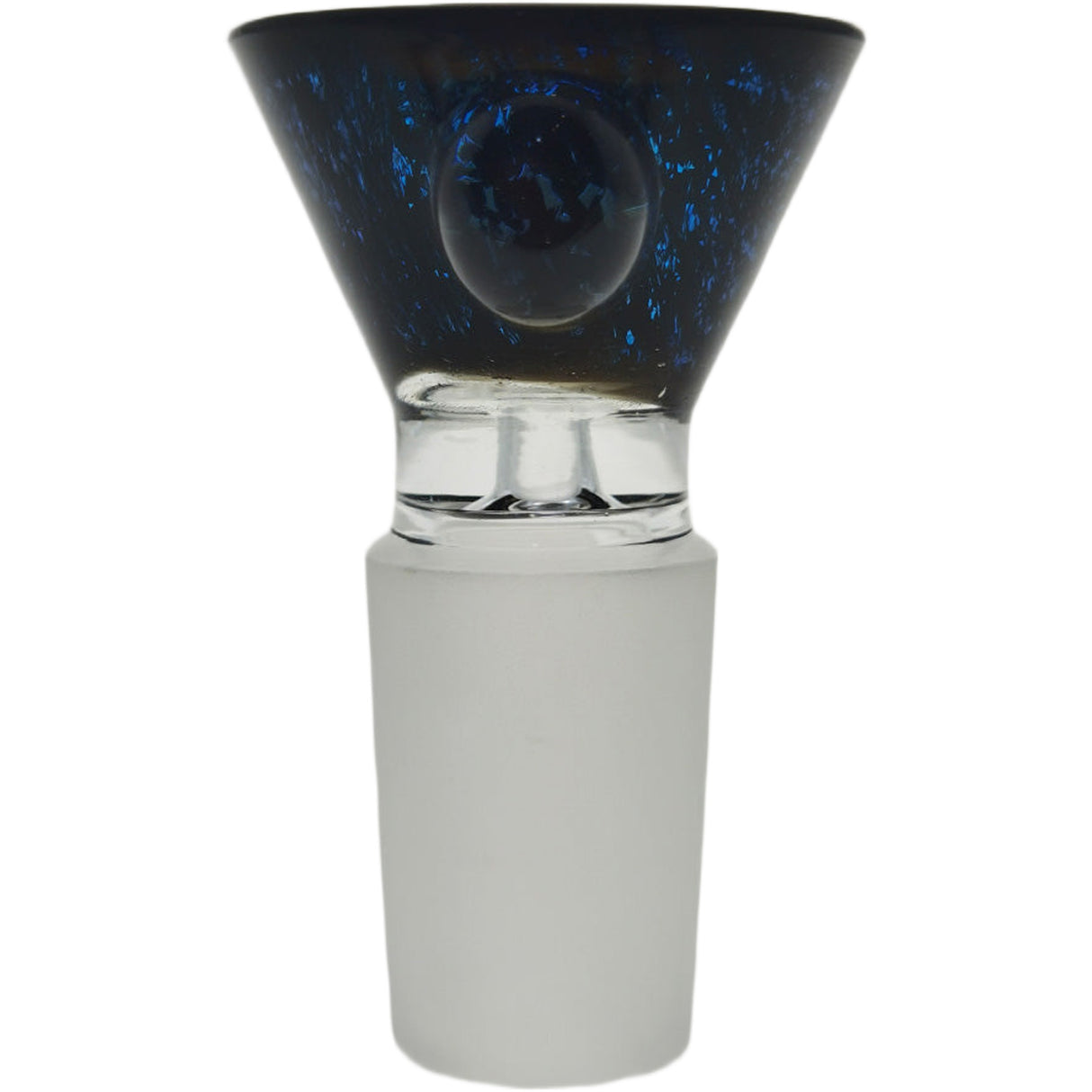 Thick Ass Glass Artistic 14MM Male Single Hole Slide with Multi-Marble Grip