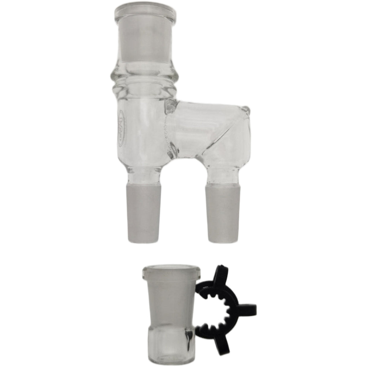 Thick Ass Glass Reclaim Adapter w/ Dish & Keck Clip - 14MM Male to Female