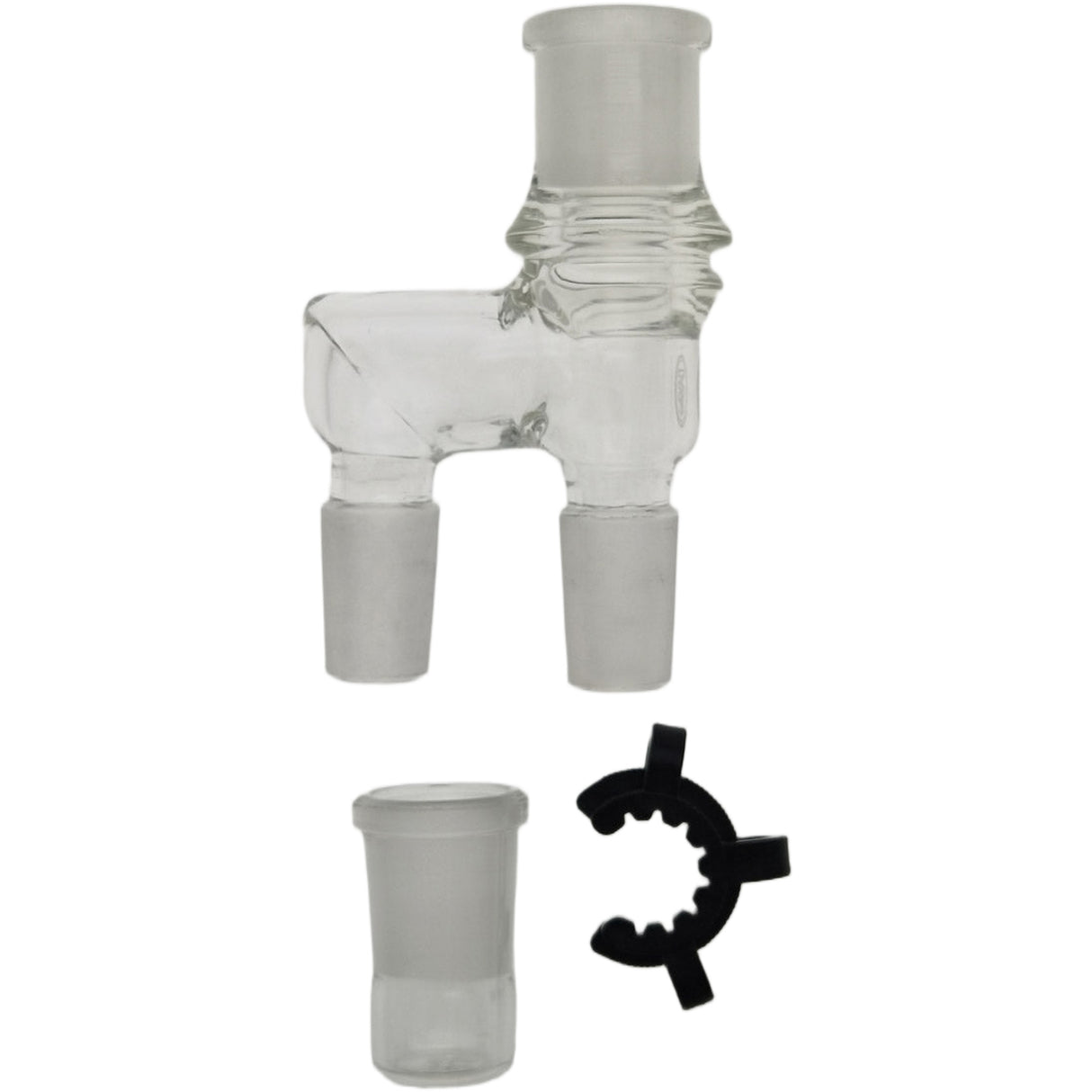 Thick Ass Glass Reclaim Adapter w/ Dish & Keck Clip - 14MM Male to Female