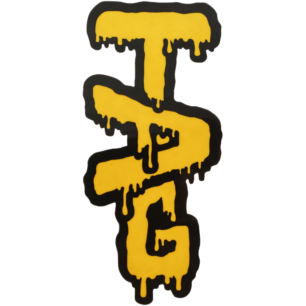 Thick Ass Glass Vibrant Wavy Label Sticker 3.5"x2" - Rasta/Tie Dye/Yellow