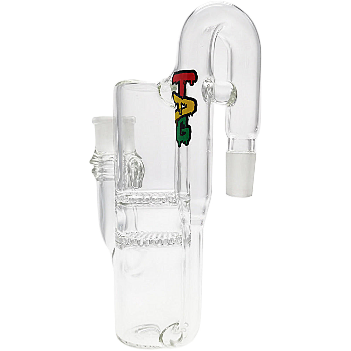 Thick Ass Glass 8.25" Double Honeycomb Ash Catcher 50x5mm with Recycling - 18MM Joint
