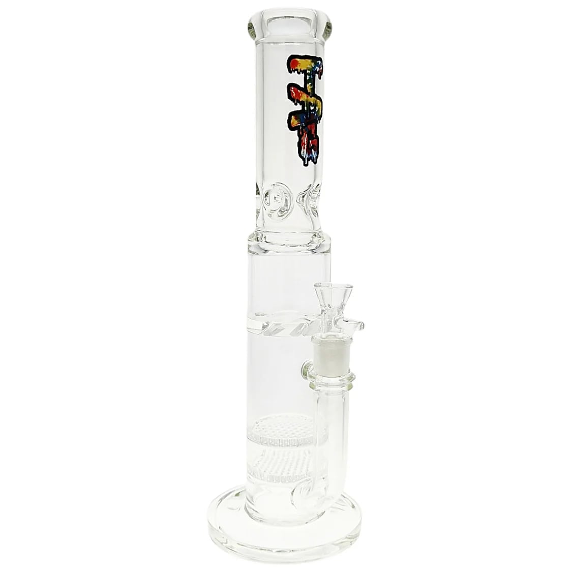 Thick Ass Glass 16" Glass Double Honeycomb Bong w/ Spinning Guard