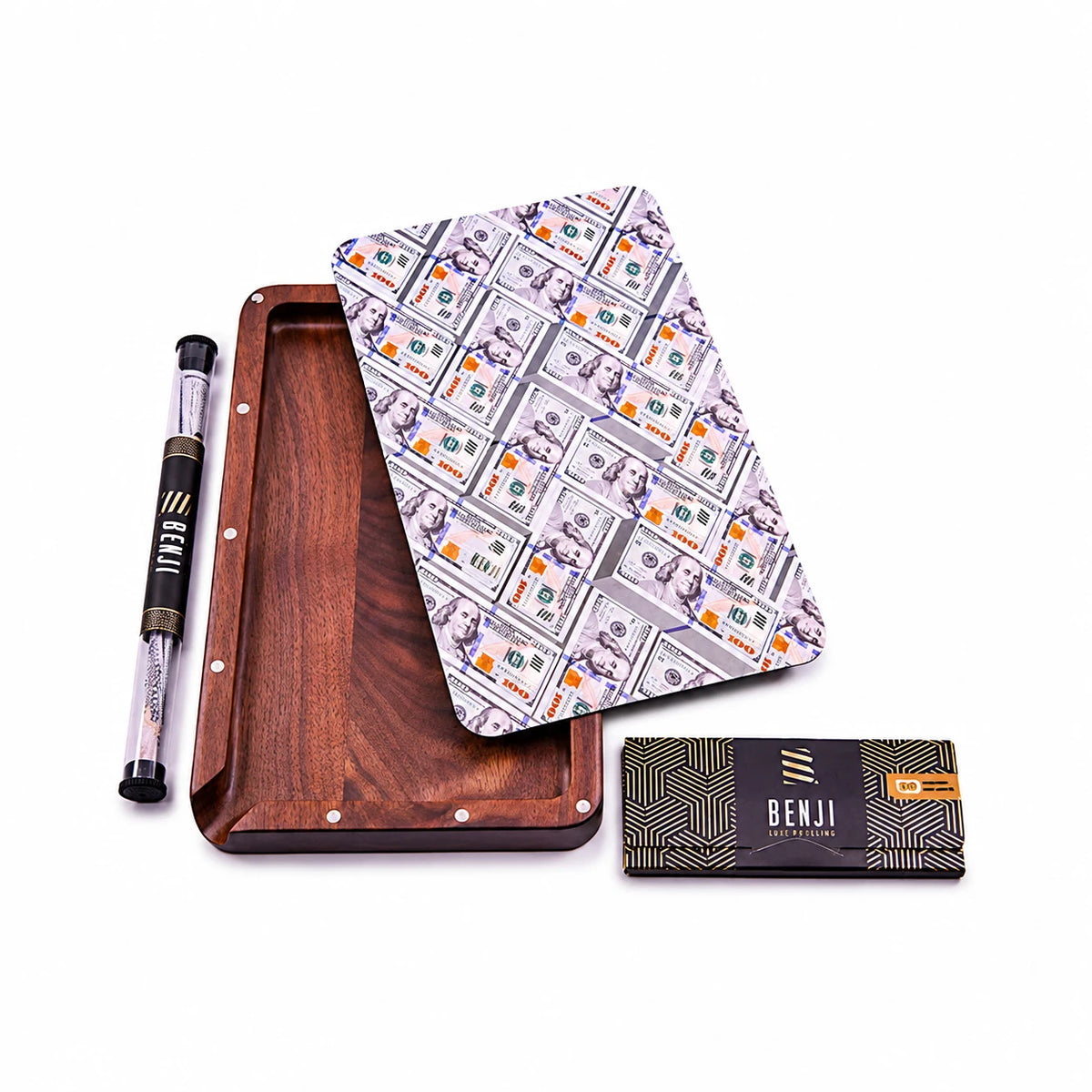 Benji Walnut Tray with Magnetic Lid Kit USD