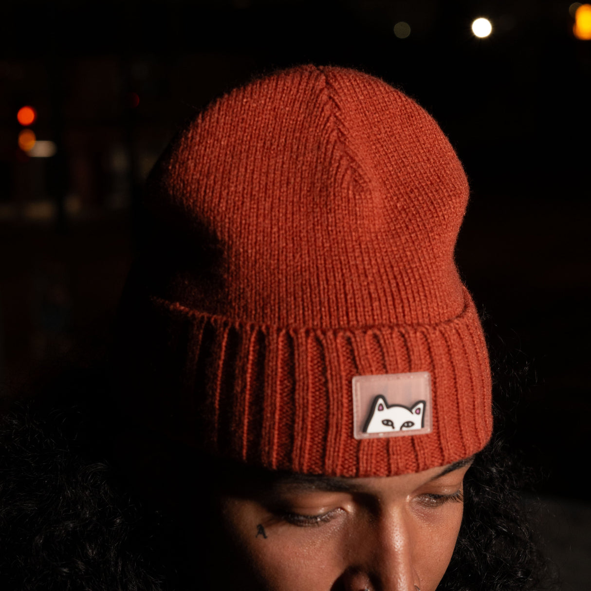 Peeking Beanie (Burnt Orange)