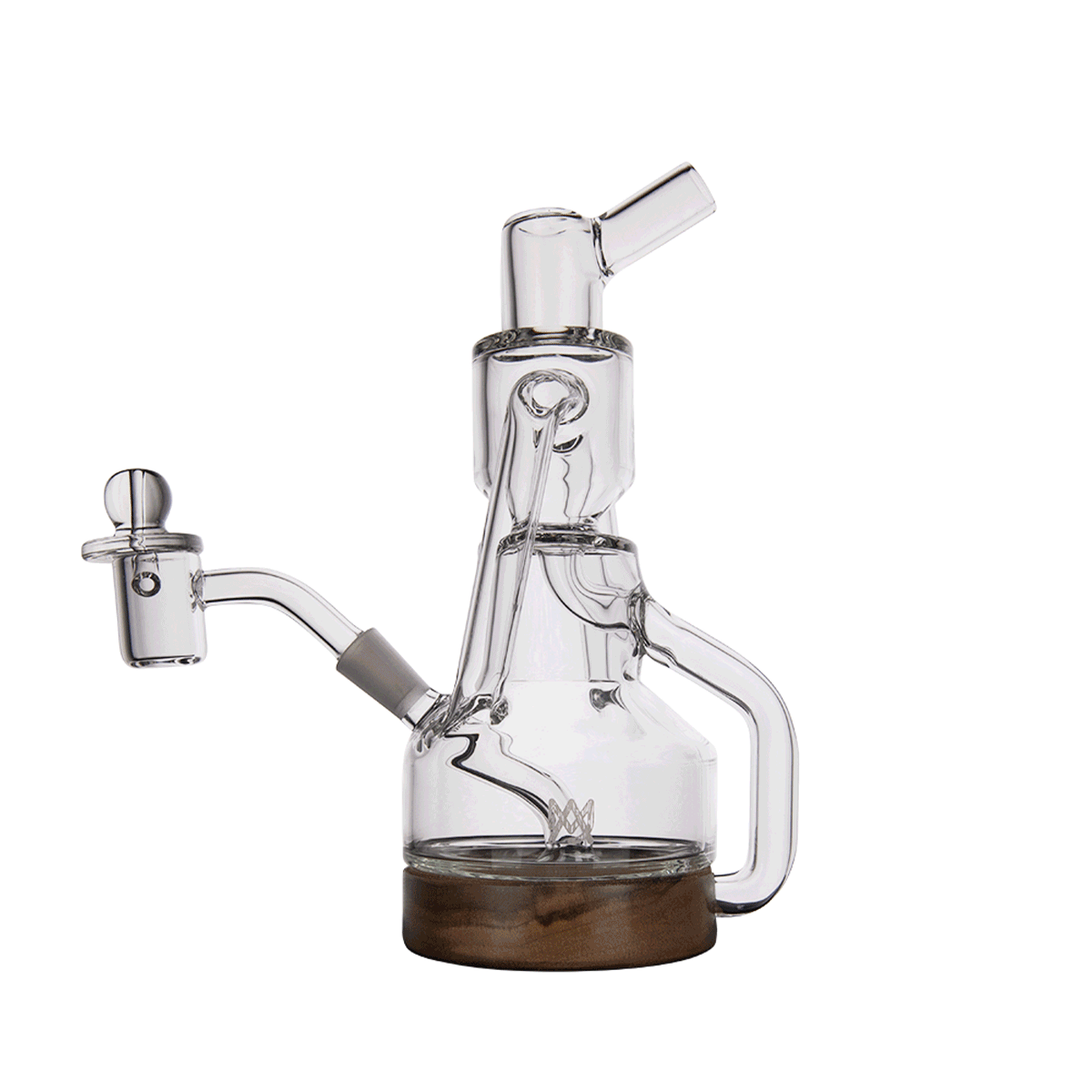 MJ Arsenal Alpine Series Apex Mini Rig with Quartz Bucket, Side View on White Background