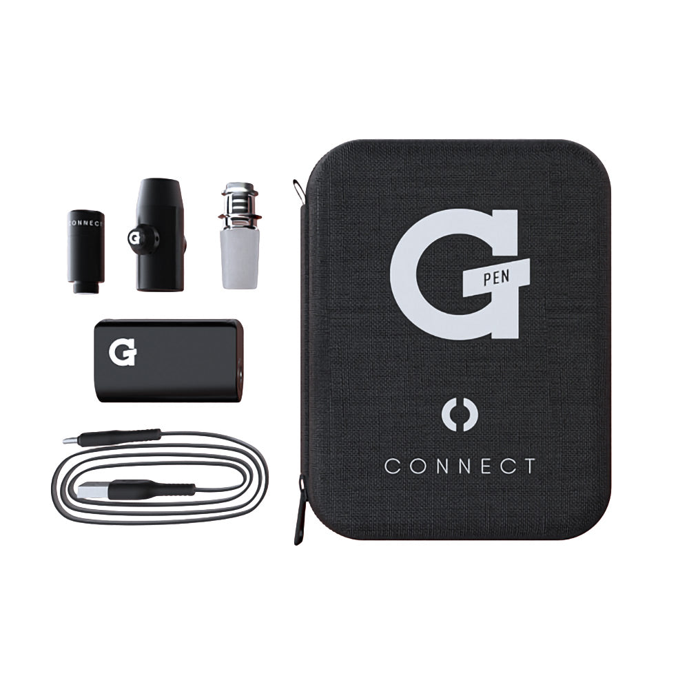 G Pen Connect Concentrate Vaporizer kit in black with 850mAh battery, charger, and carrying case