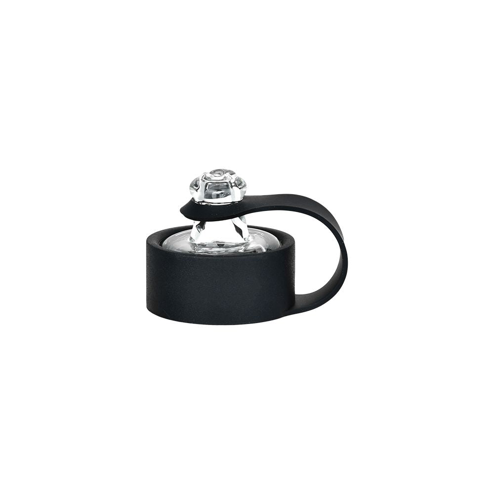 Pulsar APX eRig Replacement Glass Carb Cap with Silicone Tether on White Background