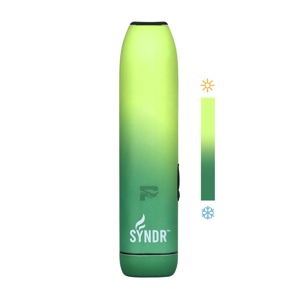Pulsar Syndr Dry Herb Vaporizer in green, 880mah, front view with temperature indicator