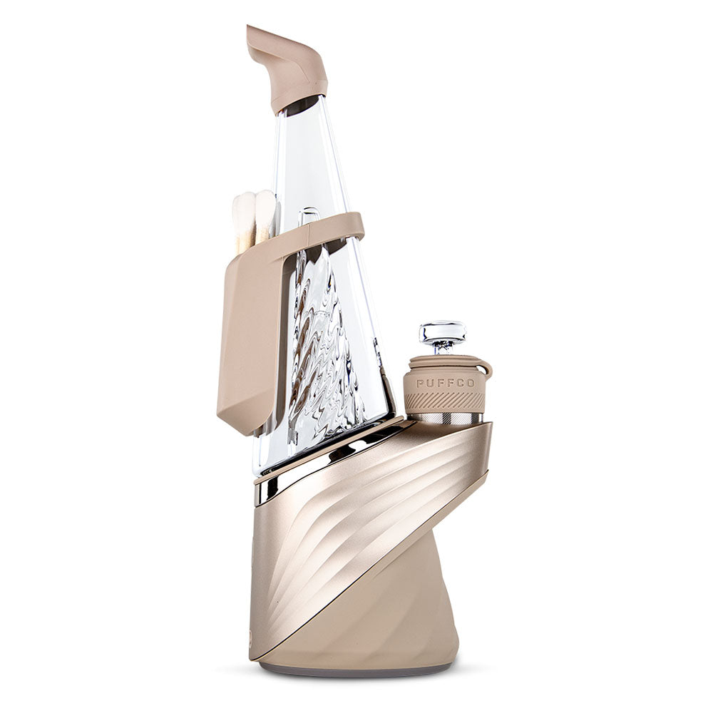 Puffco Peak Pro Travel Pack V2 with Ball Carb Cap in Desert LE - Side View on White Background