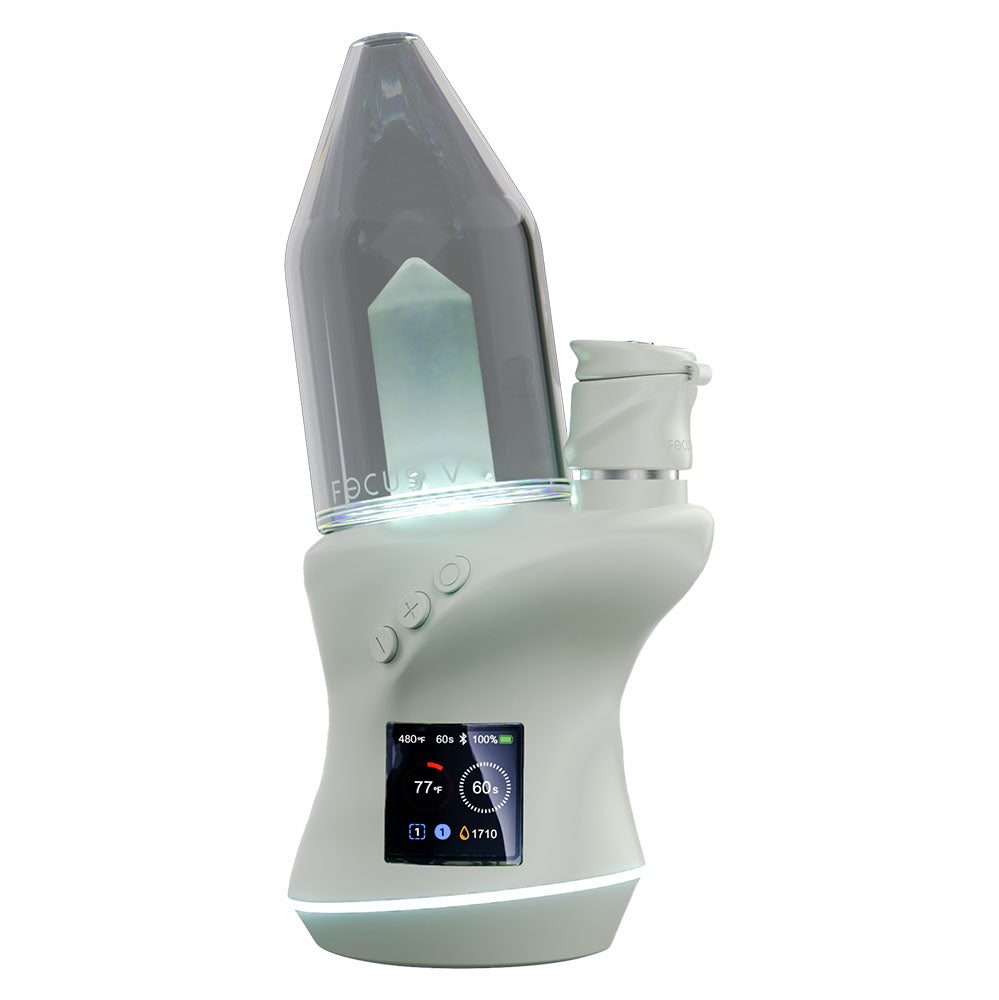 Focus V CARTA 2 Mint Green Portable Dab Rig with digital display and quartz bucket