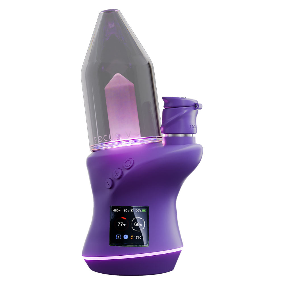 Focus V CARTA 2 Portable Dab Rig in Grape with LED Display - Front View