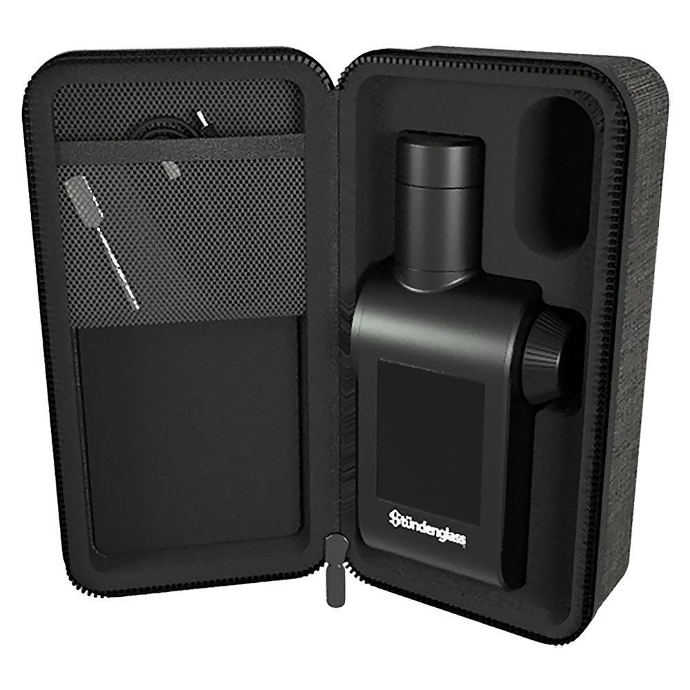 Stündenglass Modul Vaporizer with 6000mAh battery, front view in carrying case, easy for travel