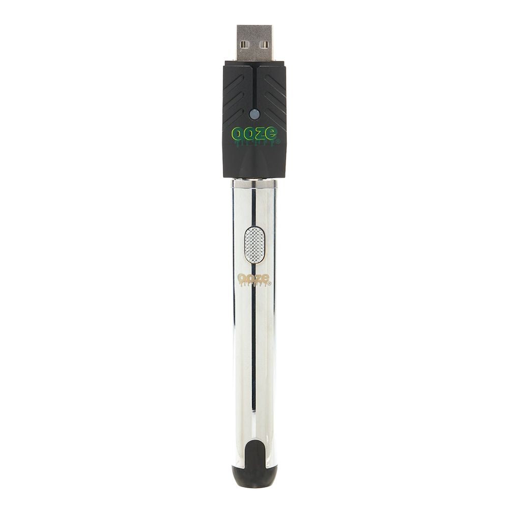 Ooze Smart Battery Vape Pen in Cosmic Chrome, 650mAh front view on white background