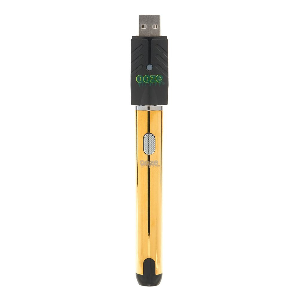 Ooze Smart Battery Vape Pen in Lucky Gold, 650mAh, front view on a white background