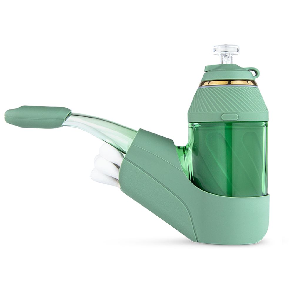 Puffco Proxy Vaporizer Flourish Edition with Silicone Travel Pack, side view on white background