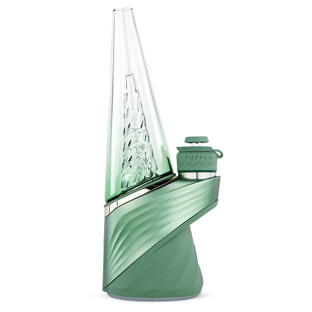 Puffco Peak Pro Smart Rig in Black, Sleek 1700mAh Vaporizer, Angled View on White Background