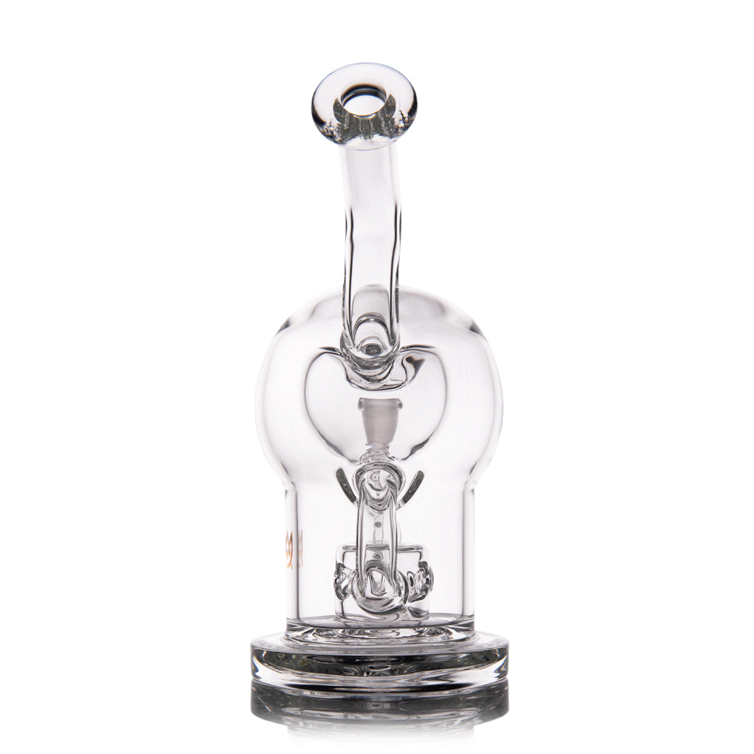 MJ Arsenal The Plasma Core Rig front view, clear borosilicate glass with female joint