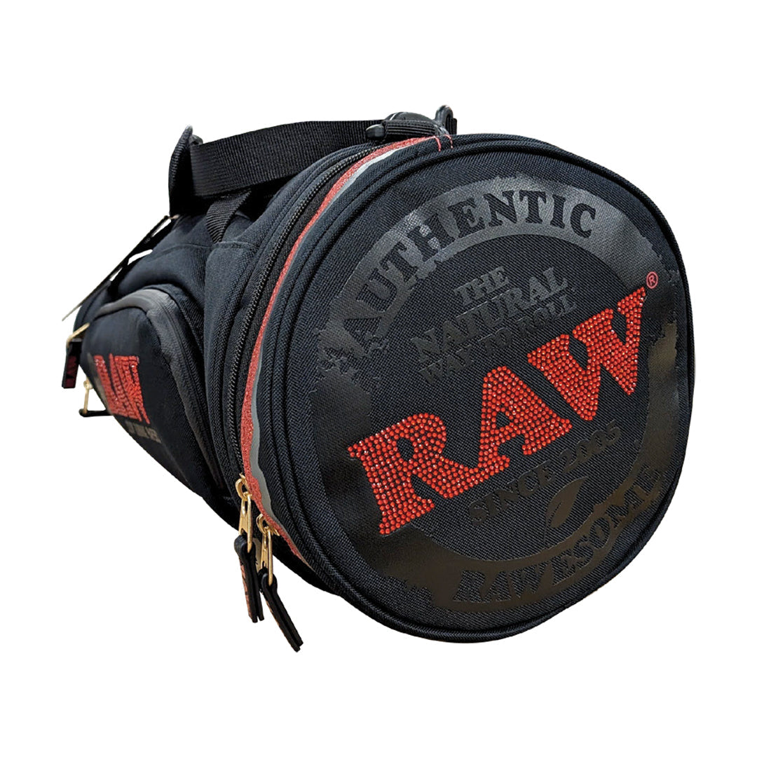 RAW Multi-Compartment Cone Duffel Bag with durable material, front view on white background