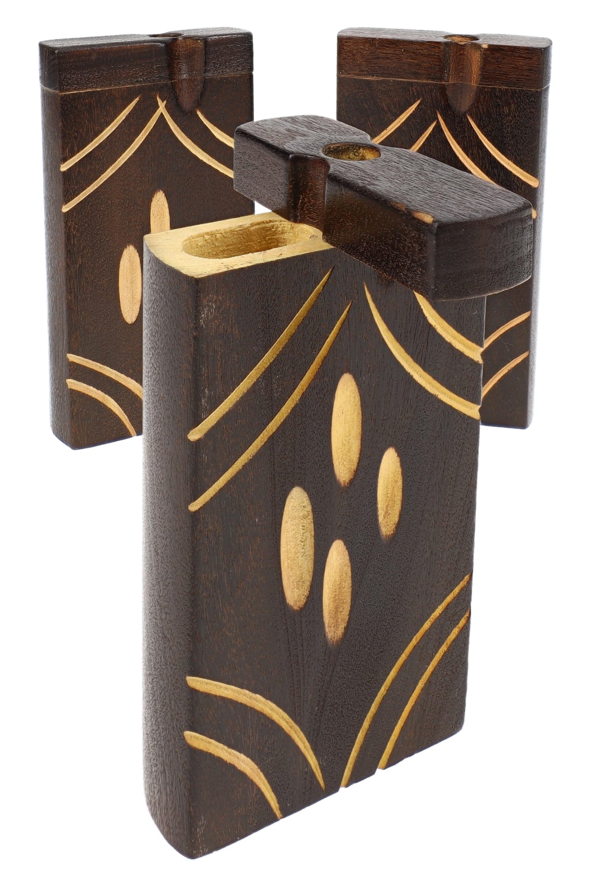 Burned Wood Dugout “Night Lattice” – 4″ – Assorted