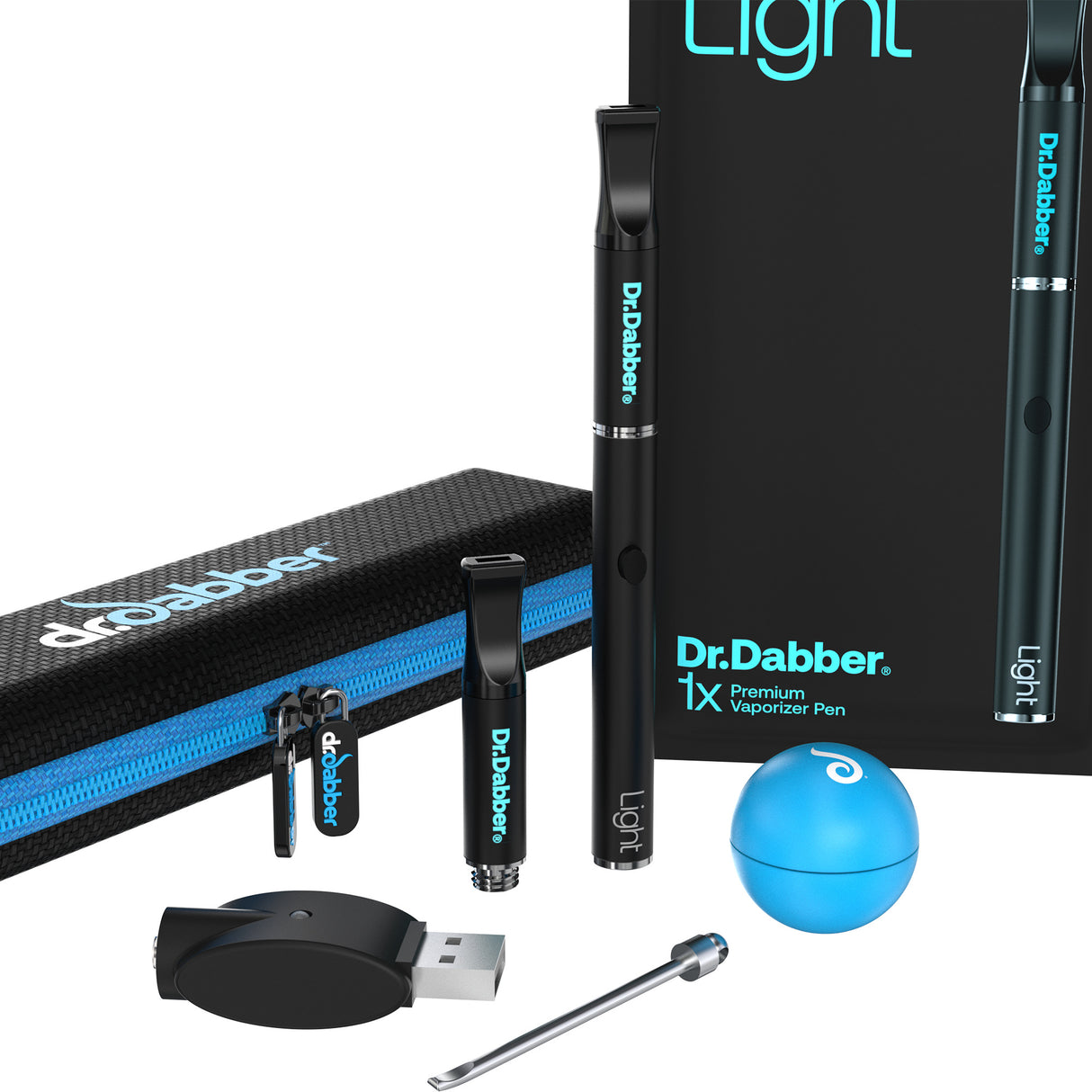 Dr. Dabber Light Vaporizer Kit with USB Charger, Tool, and Extra Mouthpiece