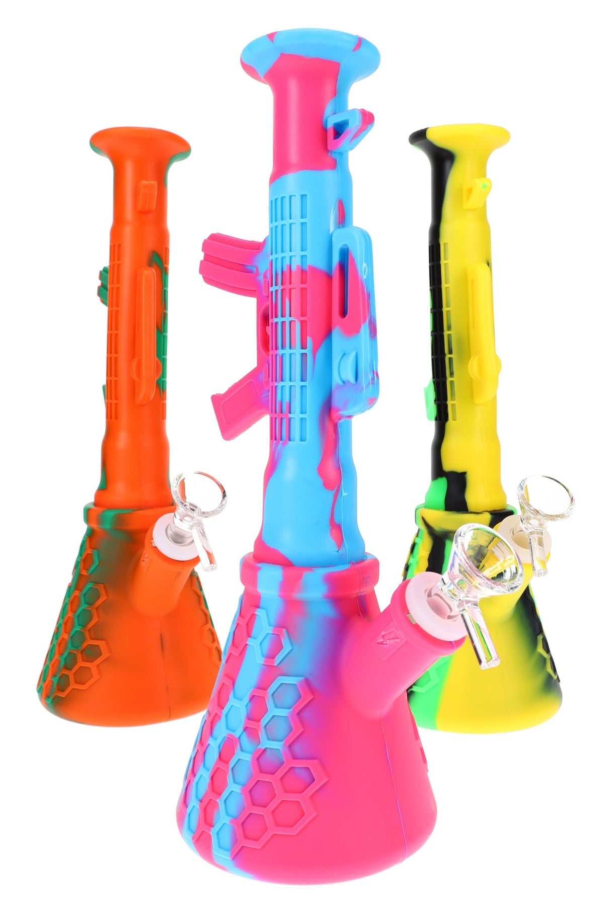 Silicone AK-47 Beaker Bong “Rifle Ripper” – 11″ – Assorted Colors