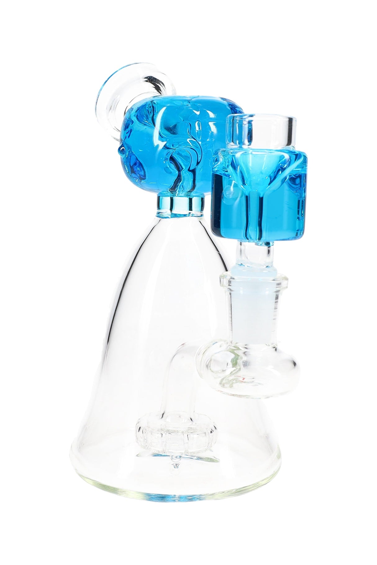 Fluid-Filled Glass Beaker Bong “Little Alien” – Freezable – Showerhead Perc – 6″