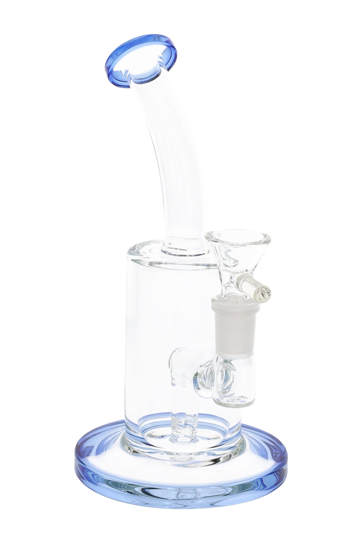 Glass Straight Tube Bong “Inline Mini” – Stemless – 14.5 mm Female – 7½″ – Assorted Colors