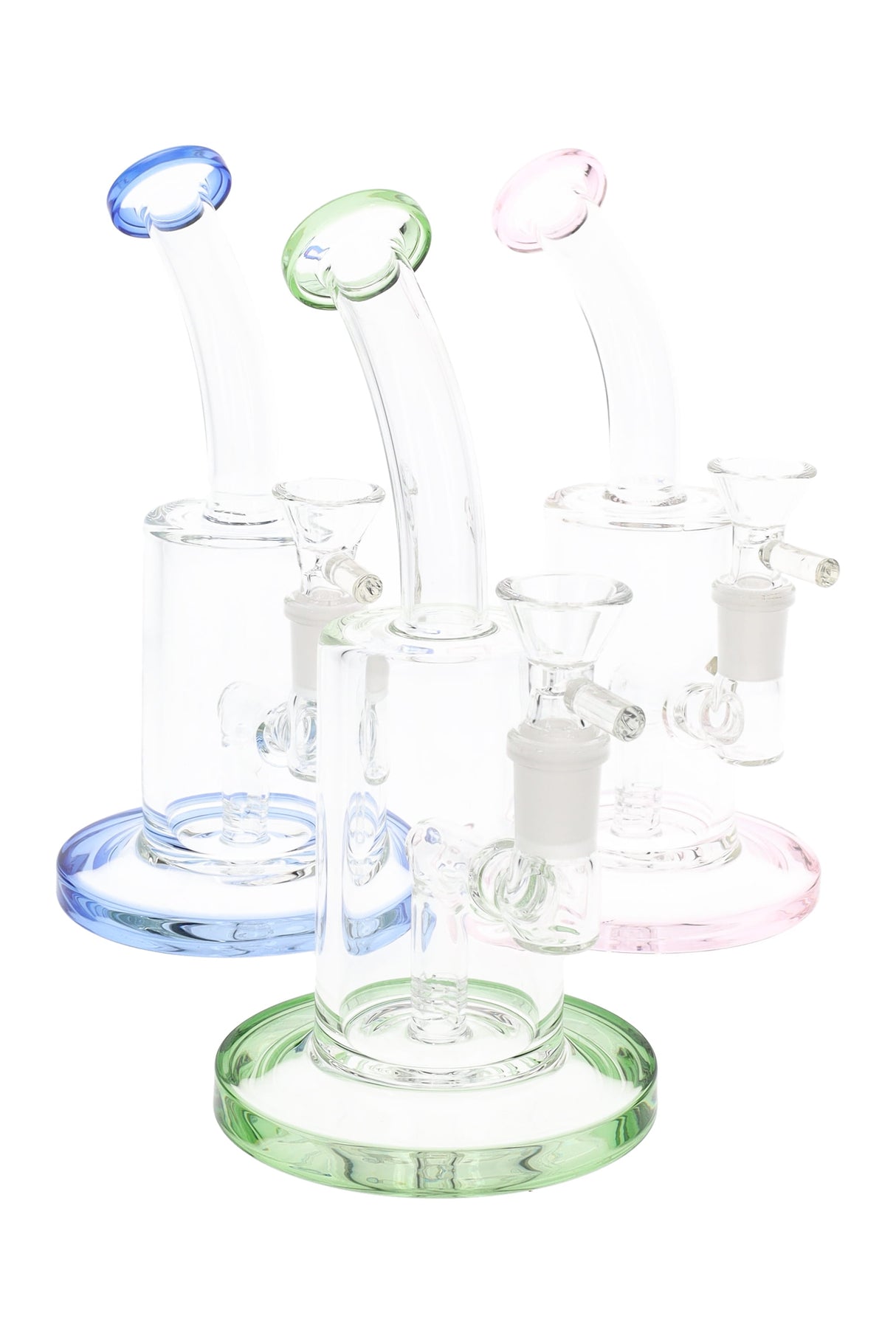 Glass Straight Tube Bong “Inline Mini” – Stemless – 14.5 mm Female – 7½″ – Assorted Colors