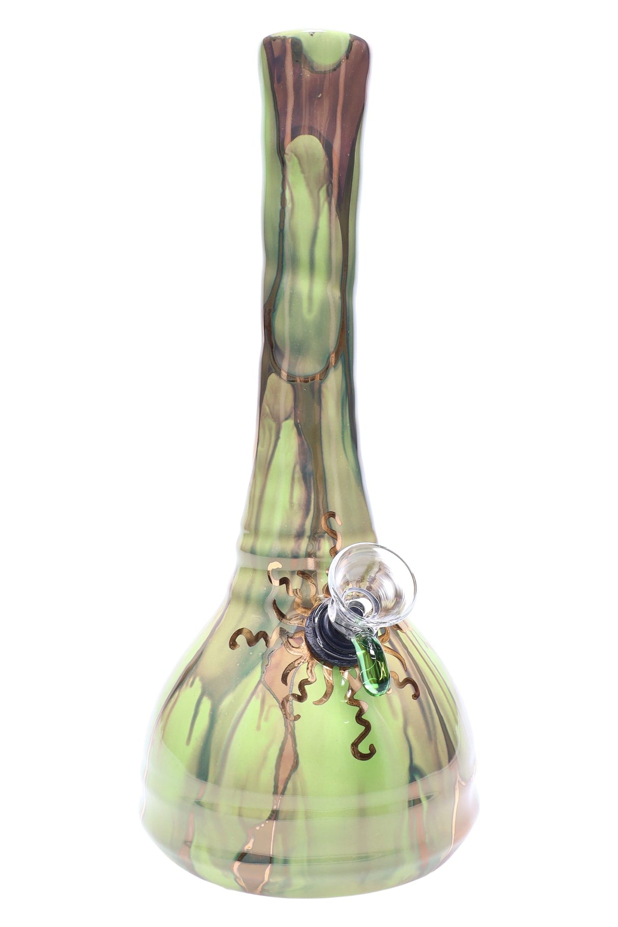 Ancient Creations 9″ Gold Sunburst Ceramic Beaker Bong