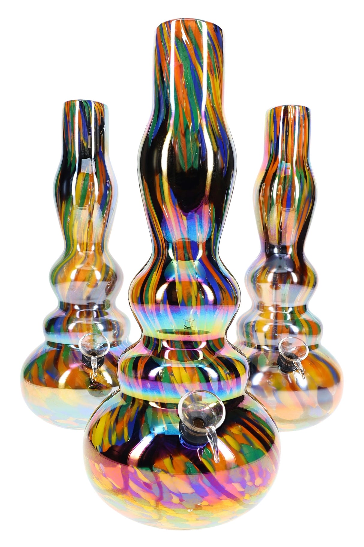 12″ Rainbow Metallic Gourd Bong