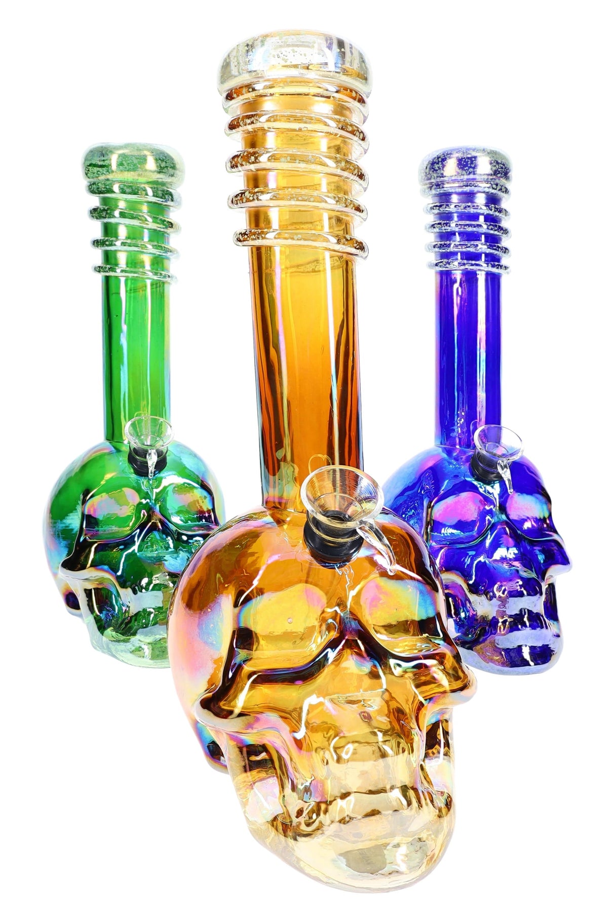 10.5″ Skull Glow Bong - Assorted Colors