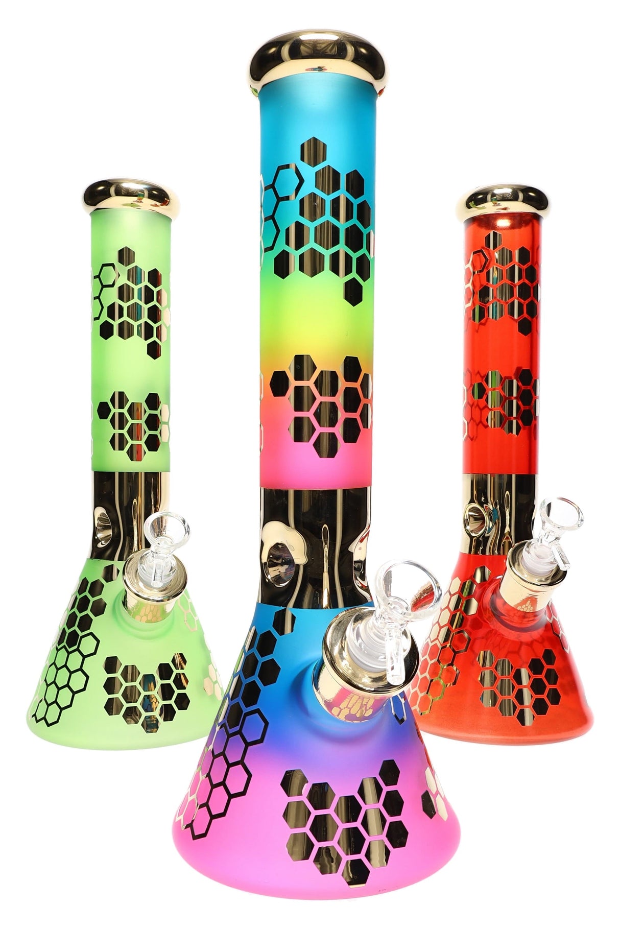 14″ 7 mm Honeycomb Beaker Bong – 18.8 mm GoG