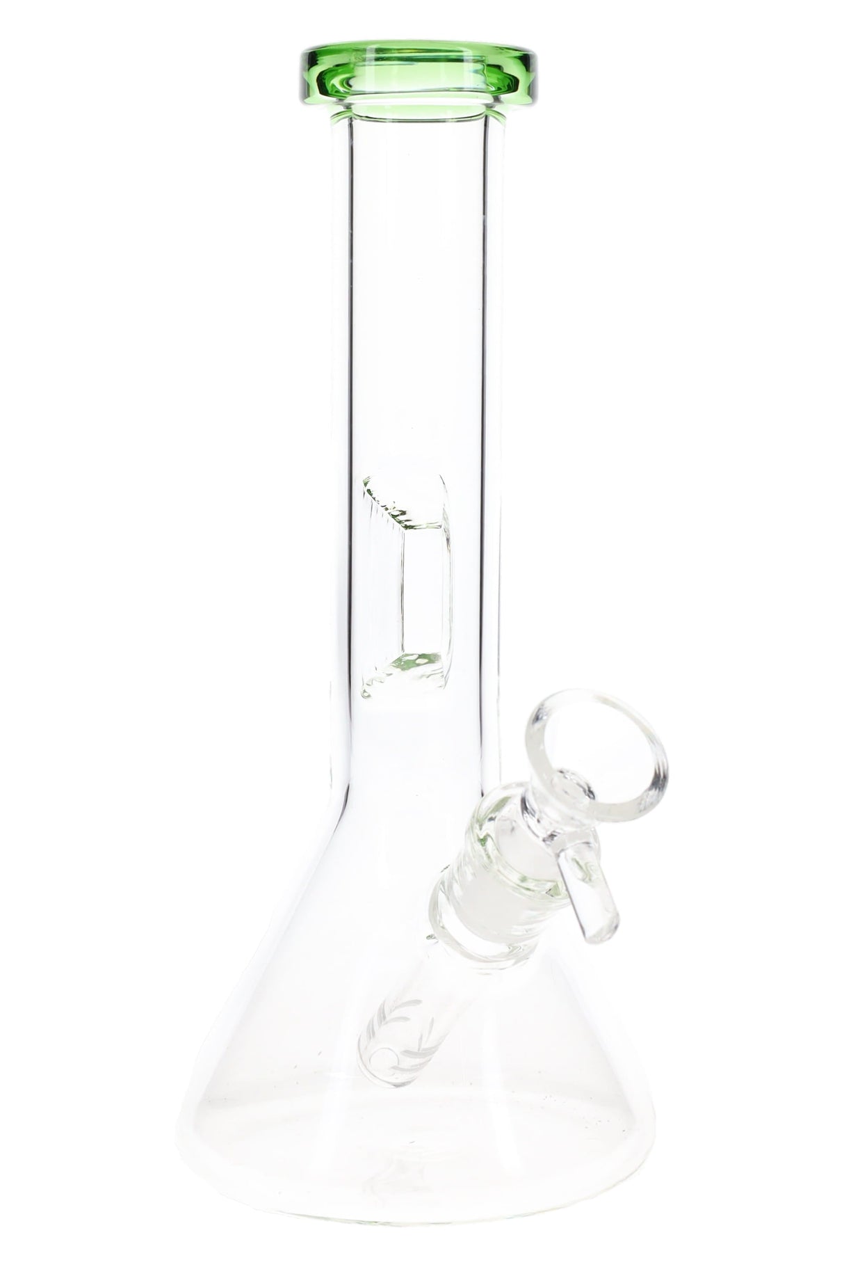 Clear Glass Beaker Bong “Rim Pop” – 8″ – Assorted Colors