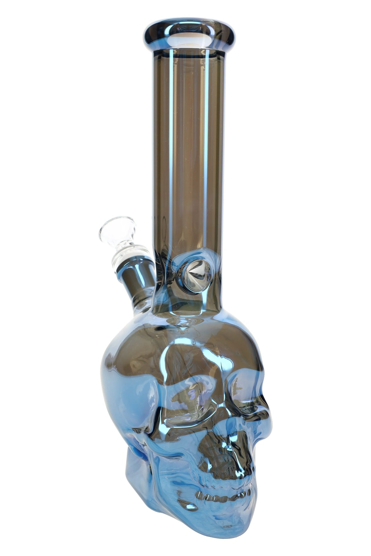 Glass Skull Bong “Dead Cool” – Metallic Finish – 10″ – Assorted Colors