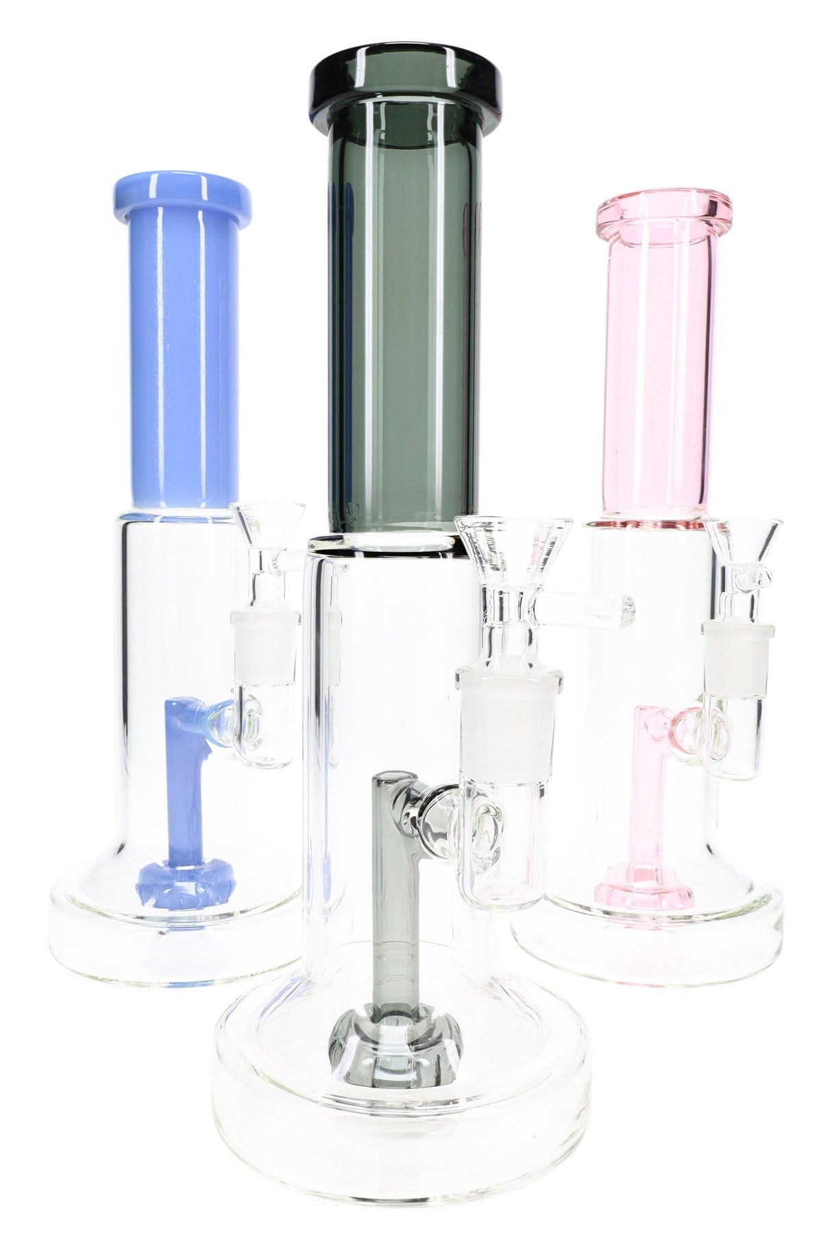10″ Stemless Glass-on-Glass Bong w/ Showerhead Perc – Assorted Colors