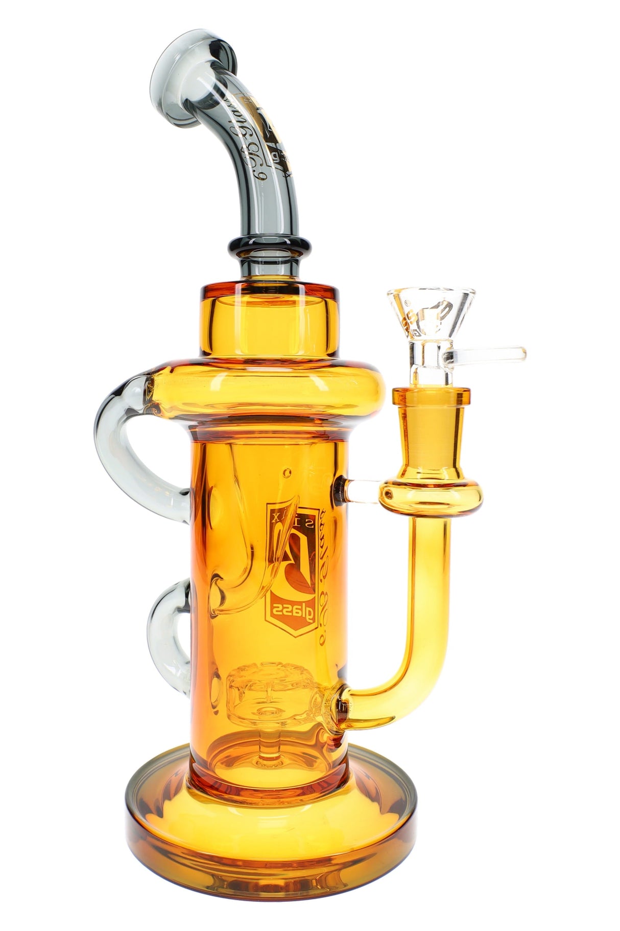 6B Glass Recycler Bong – 10″ – Assorted Colors