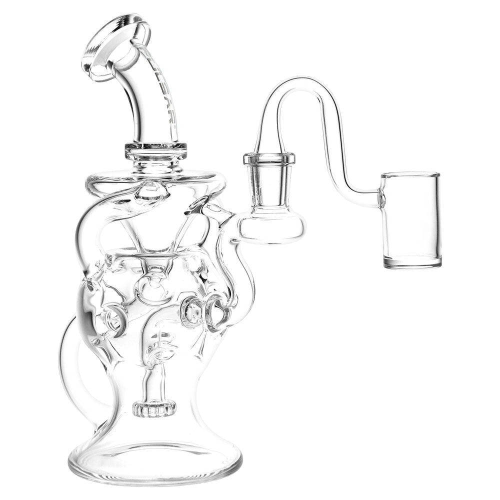 Pulsar Clear Borosilicate 3 Arm Recycler Dab Rig with 14mm Female Joint, Front View