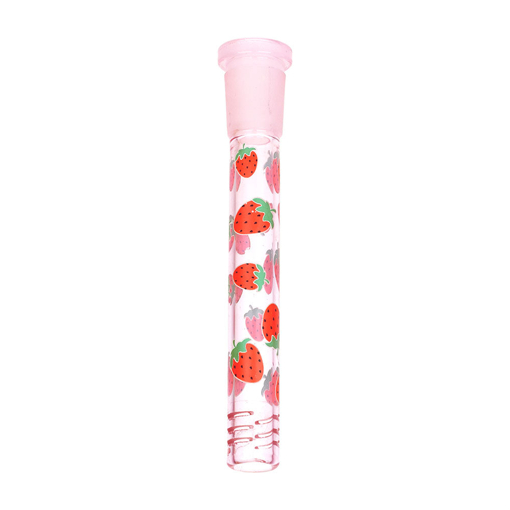 Pulsar Strawberry Cough Herb Pipe with 14mm joint, front view on white background