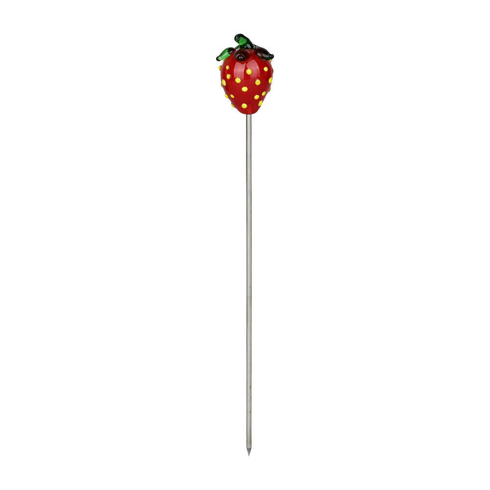 Pulsar Strawberry Cough Herb Pipe in Strawberry Design with 14mm Joint - Front View