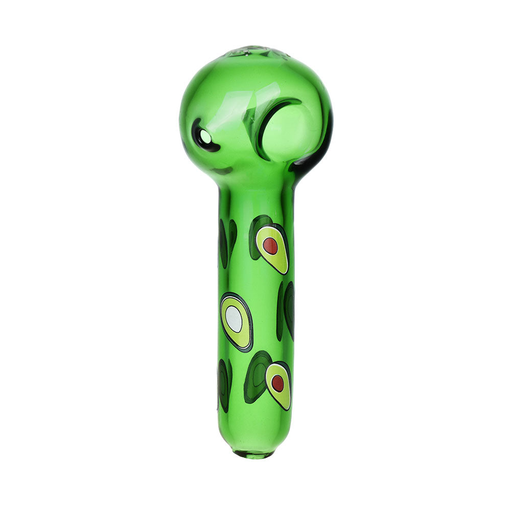 Pulsar Avocado Gold Herb Pipe, 10" 14mm, with Borosilicate Glass, Front View on White