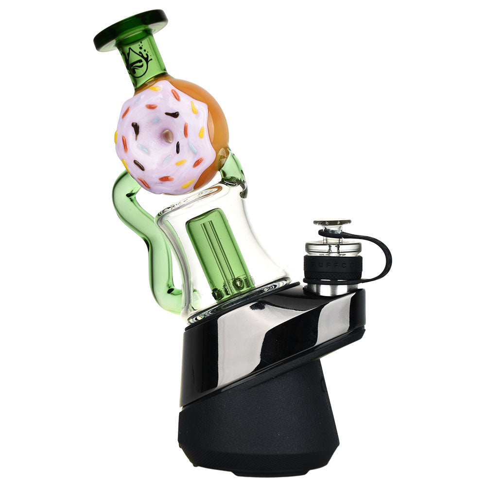 Pulsar Donut Recycler Attachment for Puffco Peak/Pro, 5.5" height, with colorful donut design