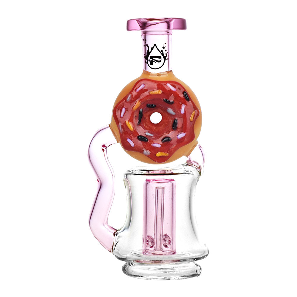 Pulsar Donut Recycler Attachment in Strawberry for Puffco Peak/Pro, Front View on White Background